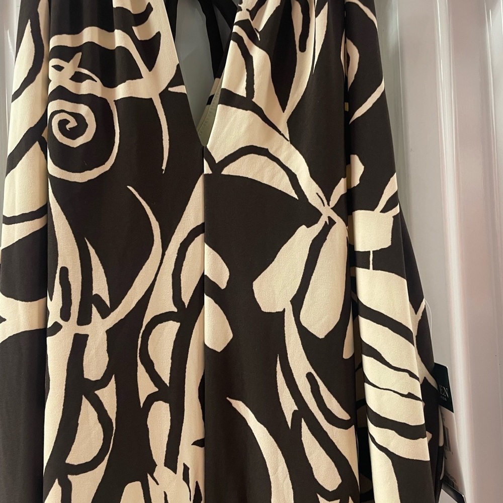 Ralph Lauren Brown and Cream Floral Jumpsuit Size XL - Picture 2 of 6